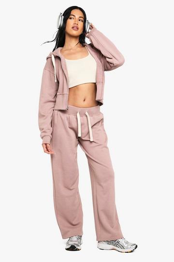 Low Rise Joggingbroek Met Grote Tailleband mocha