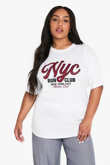 White PLUS NYC RUN CLUB OVERSIZED T-SHIRT