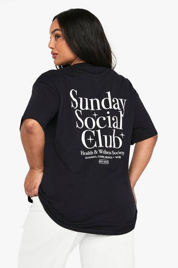 PLUS SUNDAY SOCIAL CLUB OVERSIZED T-SHIRT navy