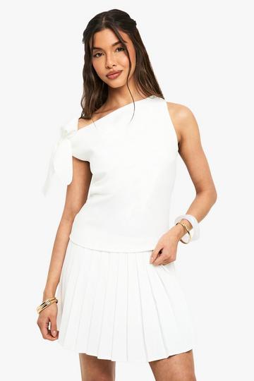 Geplooid Mini Mini Rokje ivory