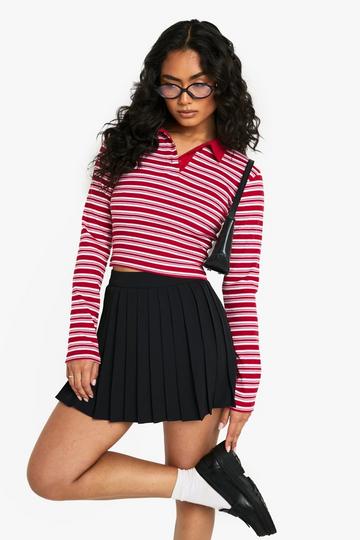 Pleated Micro Mini Skirt black