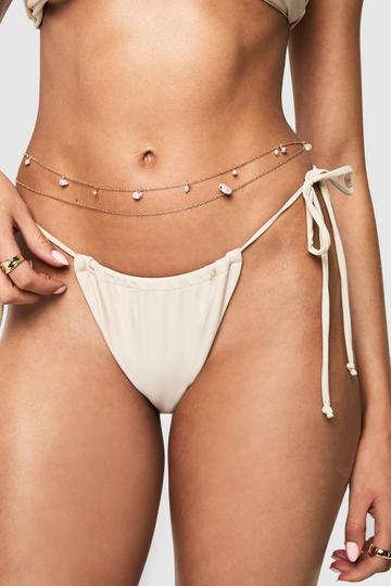 Pearl Charm Belly Chain 2 Pack gold