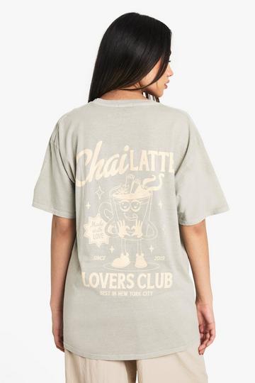 T-shirt oversize à imprimé Chai Latte taupe
