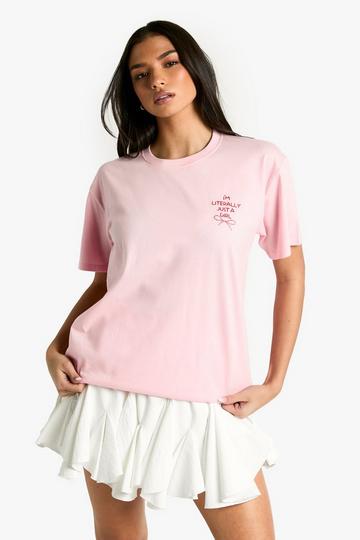 Oversized Im Letterly Just A Girl T-Shirt pink