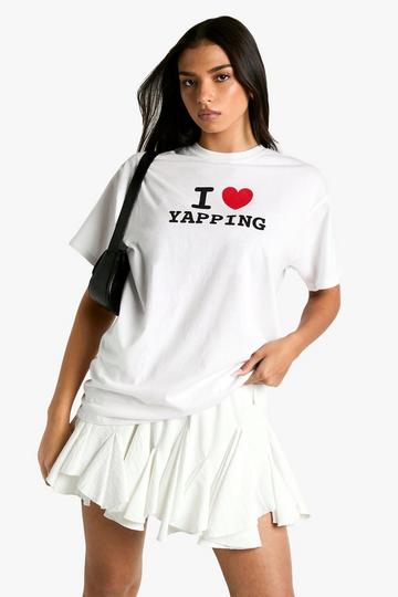 I Heart Yapping Oversized T-shirt white