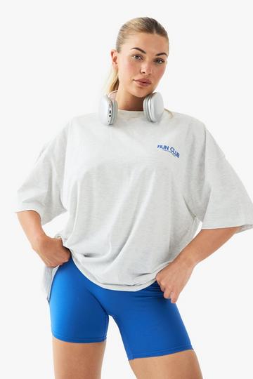 Oversized Dsgn Studio Sport Run Club T-Shirt ash grey