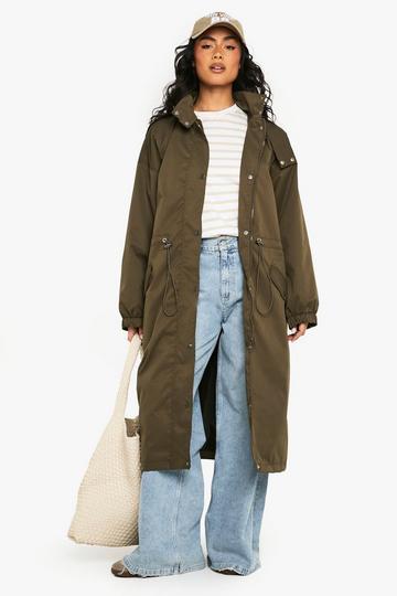 Hooded Cinched Waist Festival Mac khaki