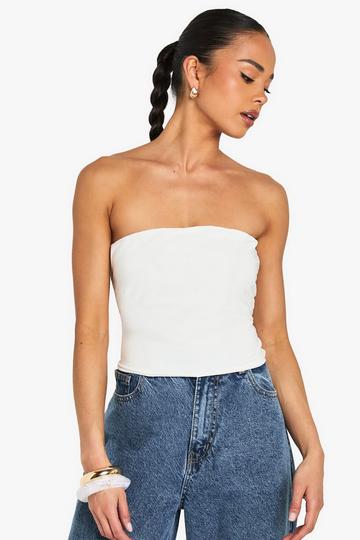 DOUBLE LAYER SLINKY DOUBLE LAYER BANDEAU TOP white