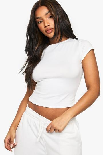 Super Soft Cap Sleeve Fitted T-Shirt white