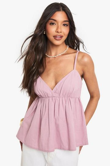 Linen Strappy Cami mauve