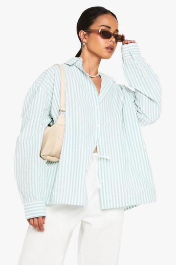 Stripe Oversized Shirt sage