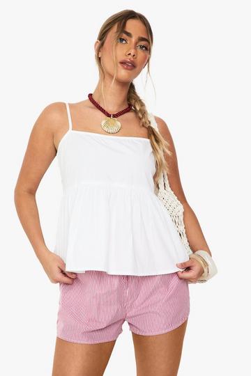 Cotton Poplin Peplum Cami white