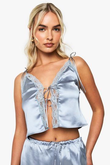 Bridal Satin Lace Cami light blue