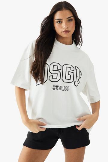 White Dsgn Studio Printed Heavyweight Oversized T-Shirt