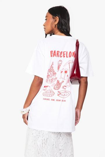 Barcelona Oversize t-shirt med kollage white