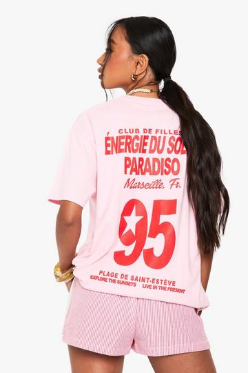 Oversized Energie Du Soleil 95 T-Shirt Met Print pink