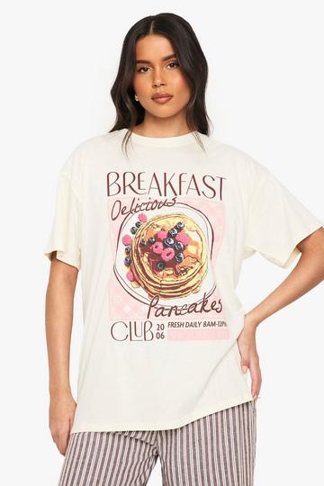 Breakfast Club Oversized Printed T-shirt stone