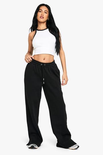 Split Hem Straight Leg Jogger black