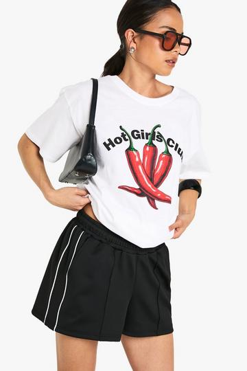 Tricot side stripe shorts black