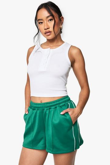 Tricot side stripe shorts green