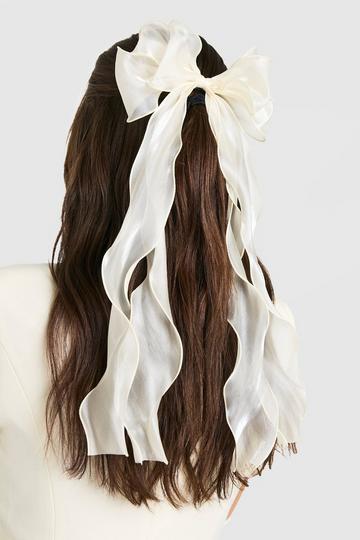 Organza Hair Bow ivory