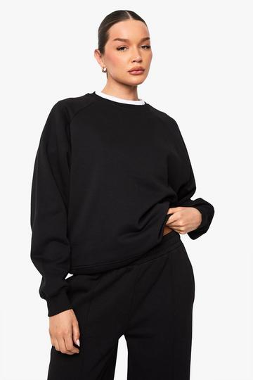Raglan Seam Oversized Sweatshirt black
