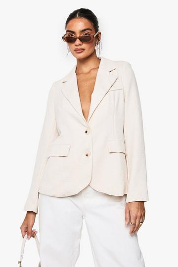 Boucle Tailored Blazer stone