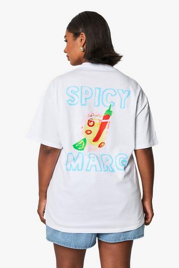 PLUS SPICY MARG OVERSIZED T-SHIRT white