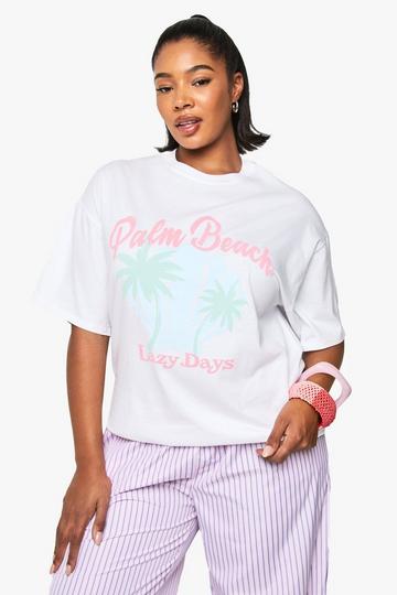 Plus Palm Beach Oversized T-Shirt white