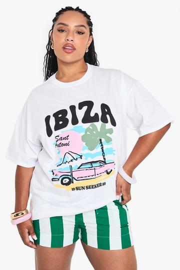 PLUS IBIZA OVERSIZED T-SHIRT white