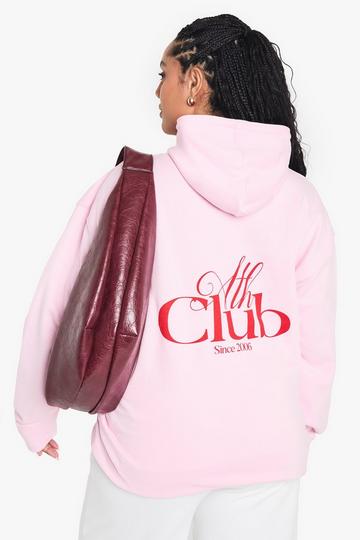 PLUS ATH CLUB OVERSIZED HOODIE baby pink