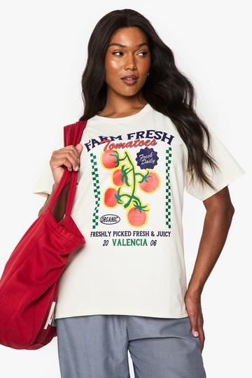 Plus Oversized Farm Fresh T-Shirt ecru