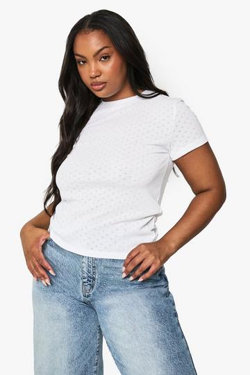 PLUS Kortärmad topp med kort ärm white