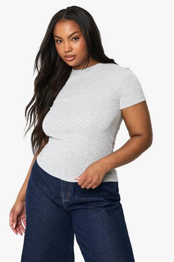 PLUS Kortärmad topp med kort ärm ash grey