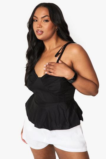 Plus Top Met Buste Detail En Strik black