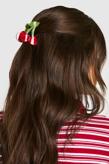 Mini Cherry Claw Clip red