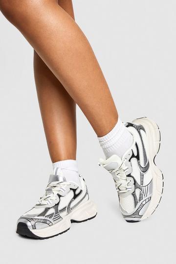 Chunky Sports Trainers silver