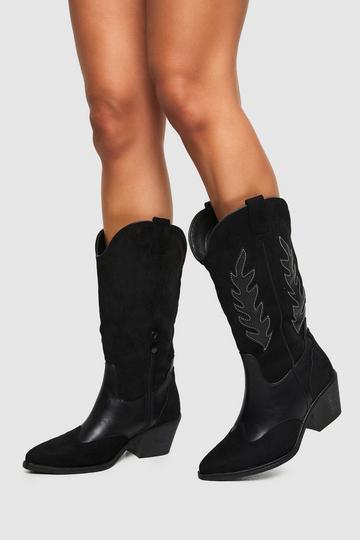 Textured Western Boot black