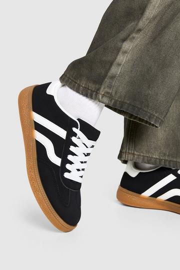 Gum Sole Striped Trainers black