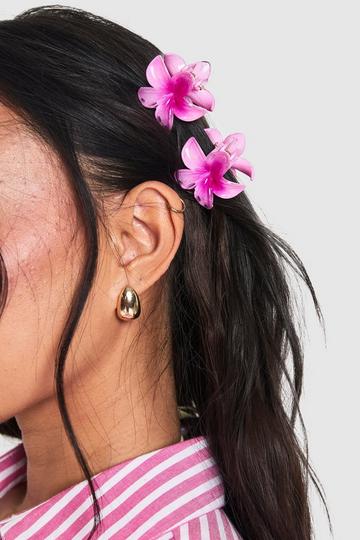 Haarclips Met Kleine Bloemen (2 Stuks) baby pink