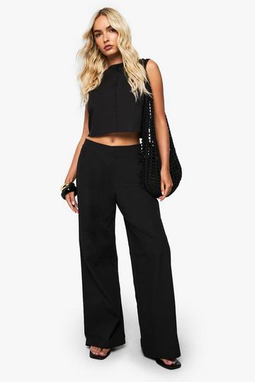 Boxy Poplin Structured Co-Ord black