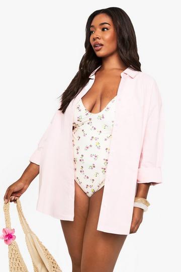 Plus Oversized Shirt baby pink