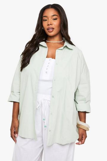 Plus Oversized Shirt sage