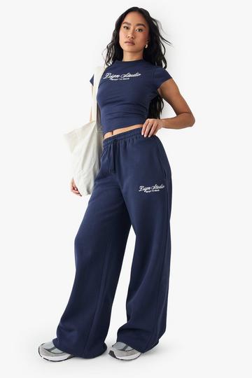 DSGN STUDIO EMBROIDERED STRAIGHT LEG JOGGER navy