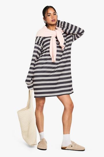 Stripe T Shirt Dress navy