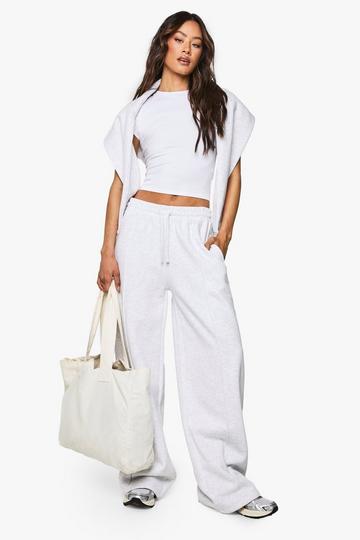Petite Pintuck Detail Straight Leg Jogger ash grey
