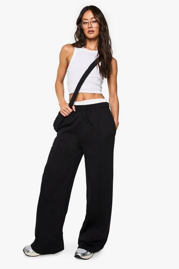 Tall Joggingbroek Met Biezen Detail En Rechte Pijpen black