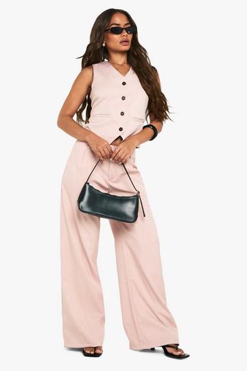 Getailleerde Wide Leg Broek pink
