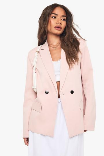 Pocket Detail Oversized Blazer pink