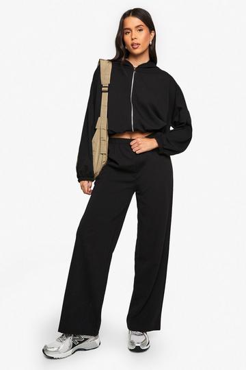 Zip Through Hooded Tracksuit black